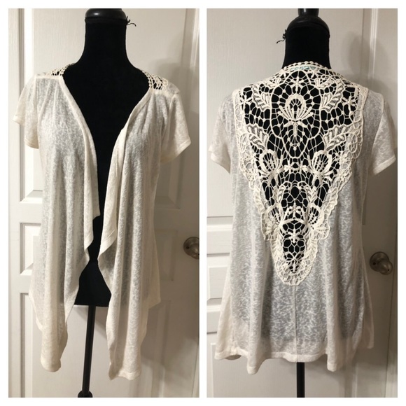 Maurices Sweaters - Maurices Ivory Short Sleeve Cardigan Maurices Sweaters - Maurices Ivory Short Sleeve Cardigan